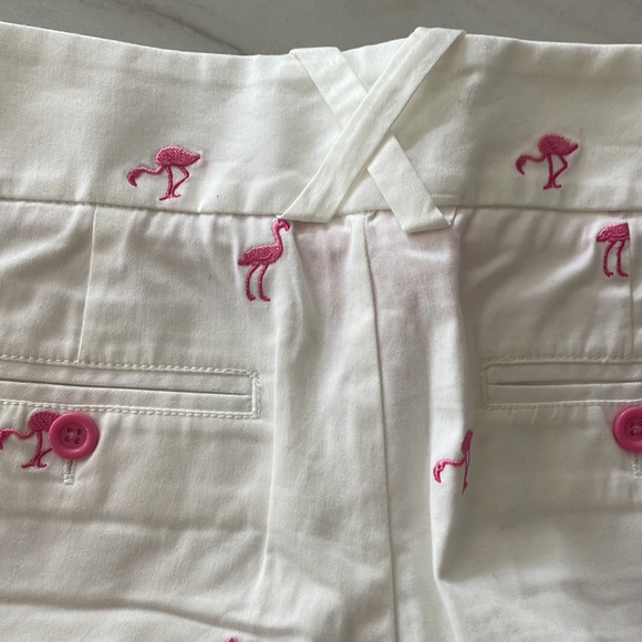 Lily Pulitzer white pink flamingo shorts 2 - Picture 5 of 9